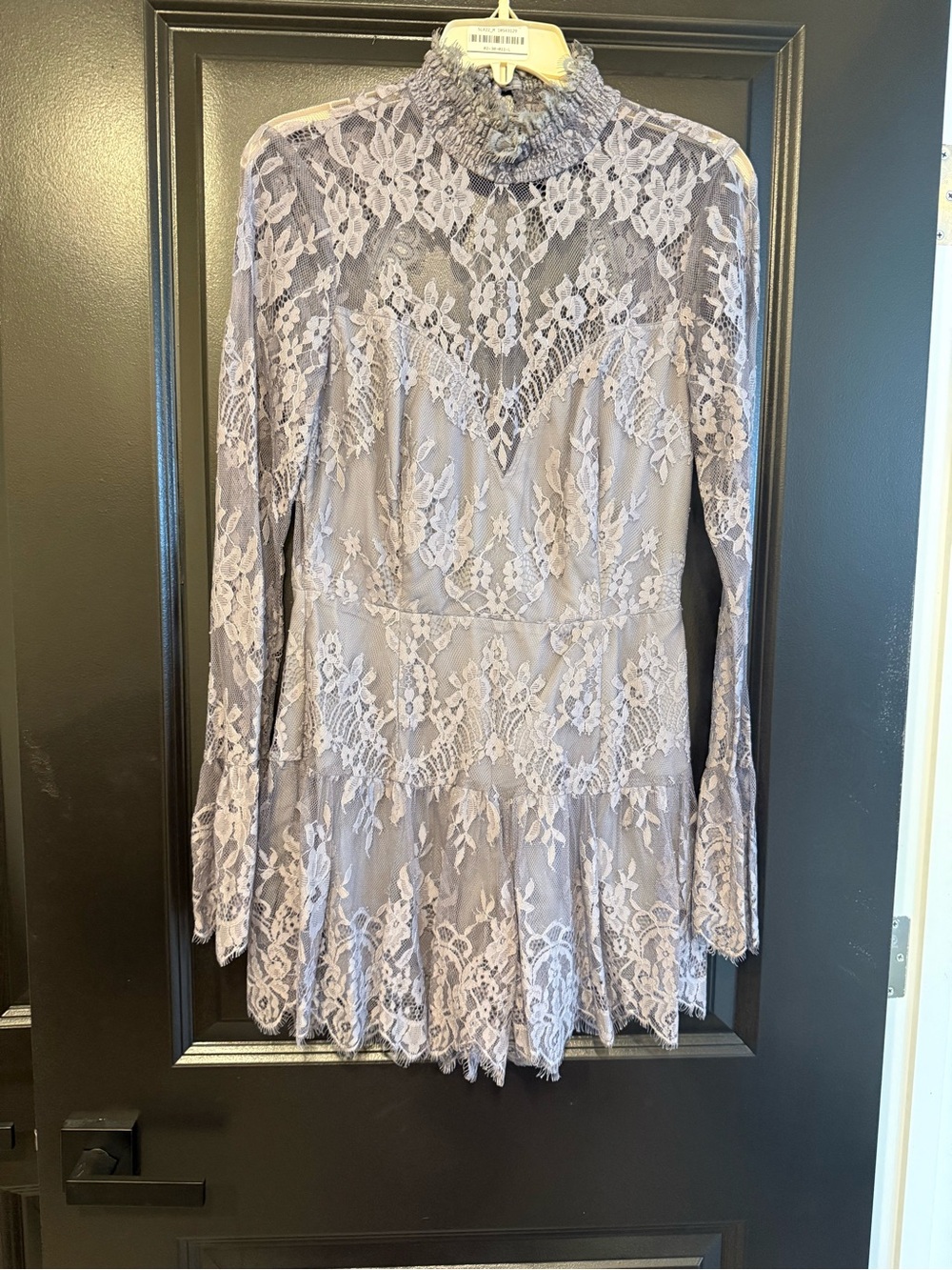 SAYLOR Lilac Lace High-Neck Long-Sleeve romper